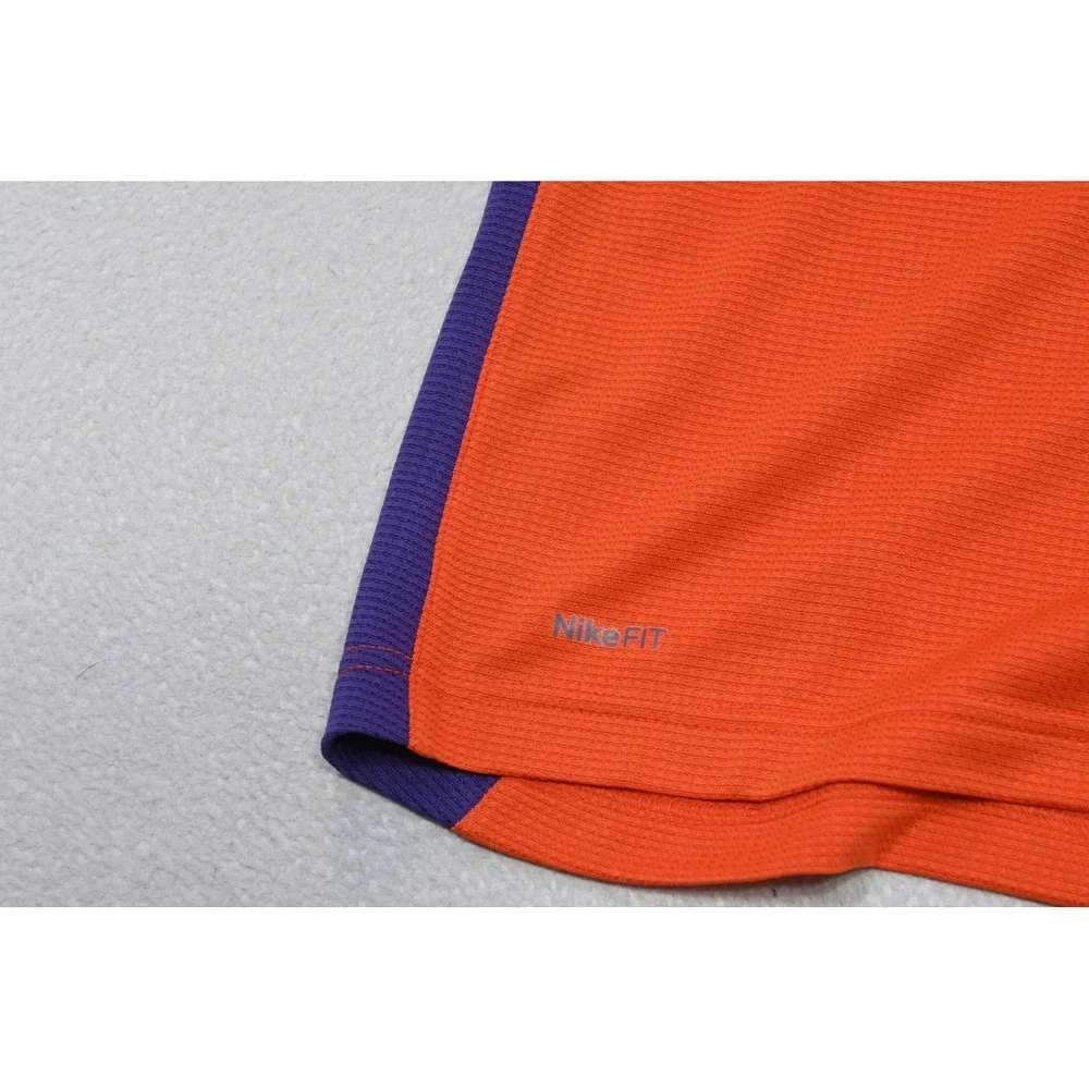 Nike Clemson Tigers Golf Polo Men Small Orange Purple Nike FIT Athletic EUC